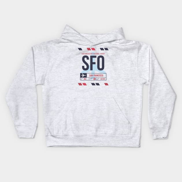 San Francisco (SFO) Airport Code Baggage Tag A Kids Hoodie by SLAG_Creative